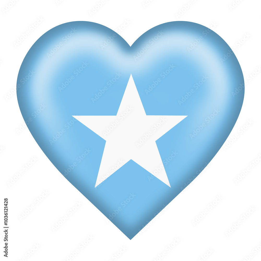 Poster somalia flag heart button with clipping path