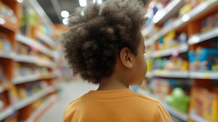 Die Gänge eines Spielwarenladens erkunden – kindliche Neugier und Entdeckungsfreude im Einzelhandel