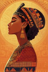 Kleopatra im &auml;gyptischen Stil &ndash; Luxuri&ouml;ses Sundowner-Poster