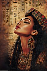 &Auml;gyptisches Luxus-Sundowner-Poster mit Kleopatra