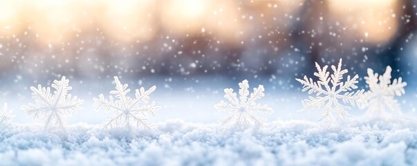 Naklejka premium Close-up of snowflakes on a frosty windowpane, winter morning calm