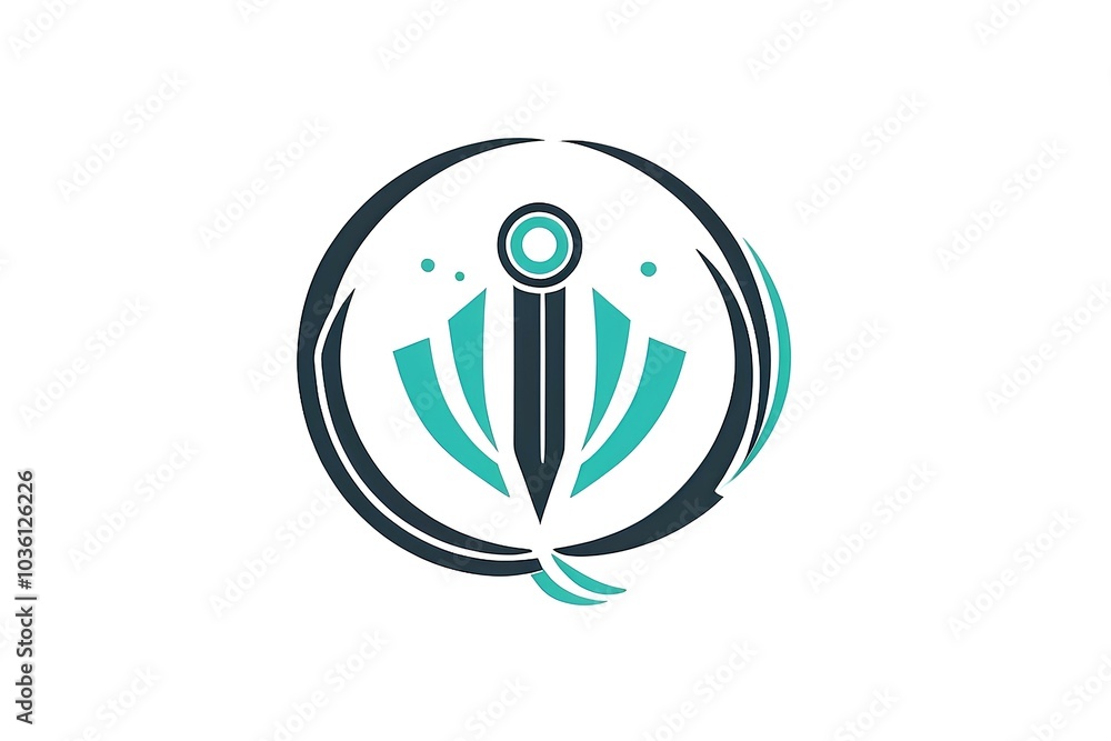 Poster modern logo design with circular elements and bold lines, ideal for branding