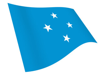 Micronesia waving flag graphic with clipping path