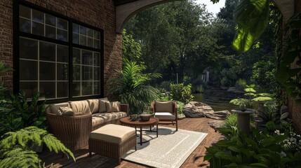 Fototapeta premium Back yard by the river 7