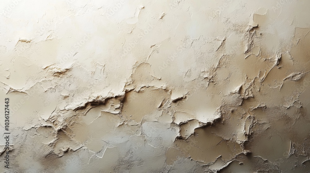 Poster a textured wall is prominently displayed, featuring peeling paint in various earthy tones, revealing