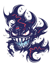 Fiery Monster with Sinister Expression