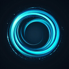 Abstract blue glowing spiral with a dark background.