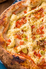 Delicious Homemade Pizza with Fresh Vegetables and Melted Cheese