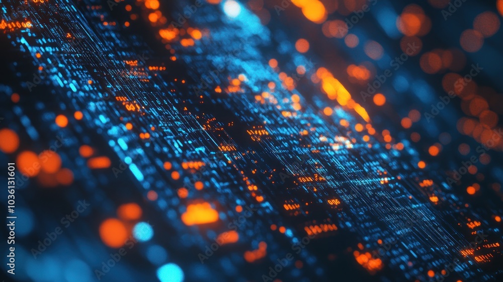 Poster abstract digital data flow