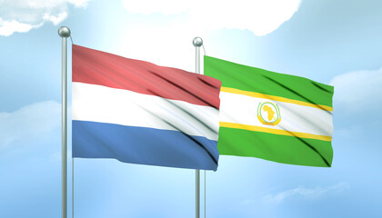 Netherlands and African Union Flag Together A Concept of Relations