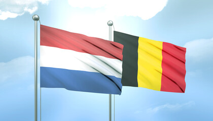 Netherlands and Belgium Flag Together A Concept of Relations