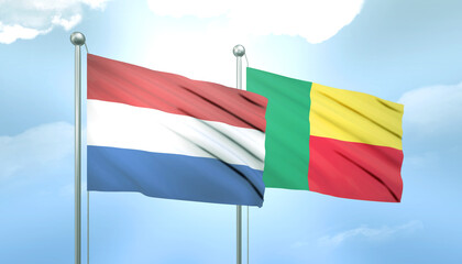Netherlands and Benin Flag Together A Concept of Relations