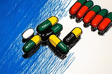 Realistic medical pillows mockup for product design presentations, displayed on a plain surface, great for healthcare product illustrations and marketing materials.