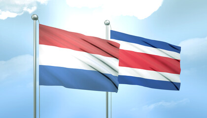 Netherlands and Costa Rica Flag Together A Concept of Relations