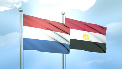 Netherlands and Egypt Flag Together A Concept of Relations