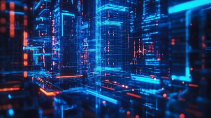 Obraz premium Abstract business network smart city and charts and graphs with statistics to innovative analyze business potential and forecast future development of companies growth.