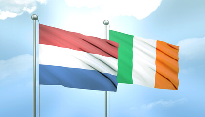 Netherlands and Ireland Flag Together A Concept of Relations