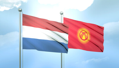 Netherlands and Kyrgyzstan Flag Together A Concept of Relations