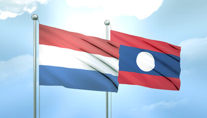 Netherlands and Laos Flag Together A Concept of Relations