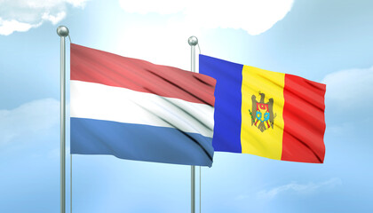 Netherlands and Moldova Flag Together A Concept of Relations