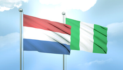Netherlands and Nigeria Flag Together A Concept of Relations