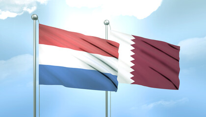 Netherlands and Qatar Flag Together A Concept of Relations