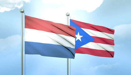 Netherlands and Puerto Rico Flag Together A Concept of Relations