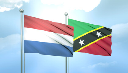 Netherlands and Saint Kitts and Nevis Flag Together A Concept of Relations