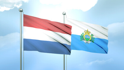 Netherlands and San Marino Flag Together A Concept of Relations