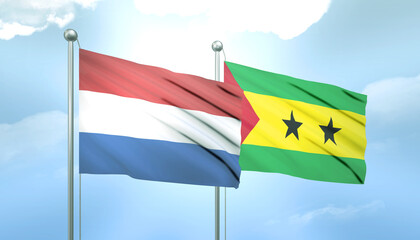 Netherlands and Sao Tome Flag Together A Concept of Relations