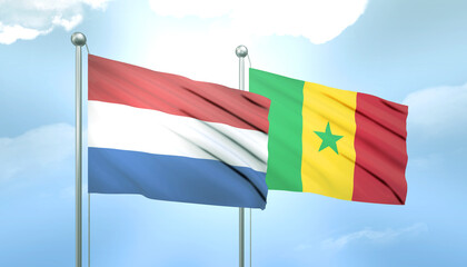 Netherlands and Senegal Flag Together A Concept of Relations