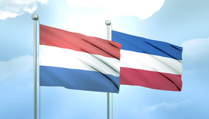 Netherlands and Serbia and Montenegro Flag Together A Concept of Relations