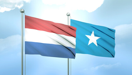 Netherlands and Somalia Flag Together A Concept of Relations