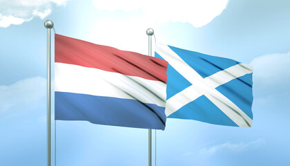 Netherlands and Scotland Flag Together A Concept of Relations