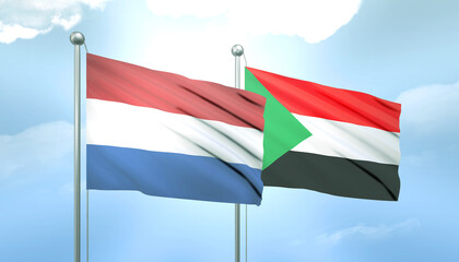 Netherlands and Sudan Flag Together A Concept of Relations