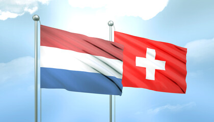 Netherlands and Switzerland Flag Together A Concept of Relations