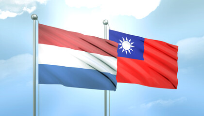 Netherlands and Taiwan Flag Together A Concept of Relations