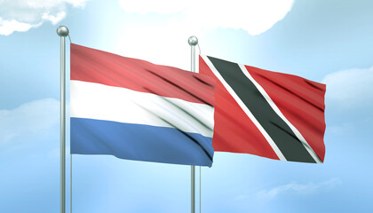 Netherlands and Trinidad Tobago Flag Together A Concept of Relations