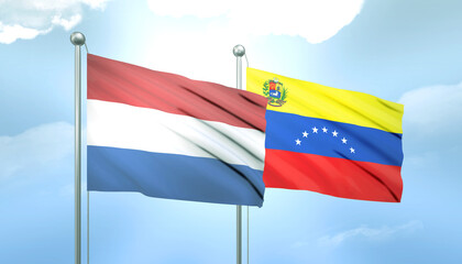 Netherlands and Venezuela Flag Together A Concept of Relations