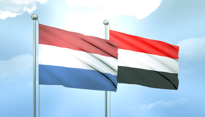 Netherlands and Yemen Flag Together A Concept of Relations