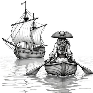 recommend clip art: Pirate and Ship Illustration