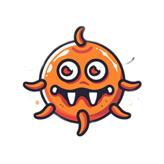 Playful Orange Monster Character Illustration