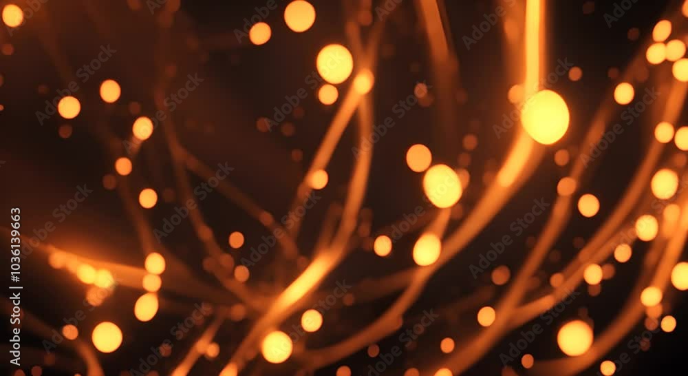 Aufkleber animation loop flow up glow orange gold stars particles sparks float to top on black abstract backgr