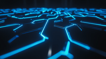 Obraz premium Abstract business connection of lines from nodes It is connected to endless nodes and represents the innovation of communication in the network.