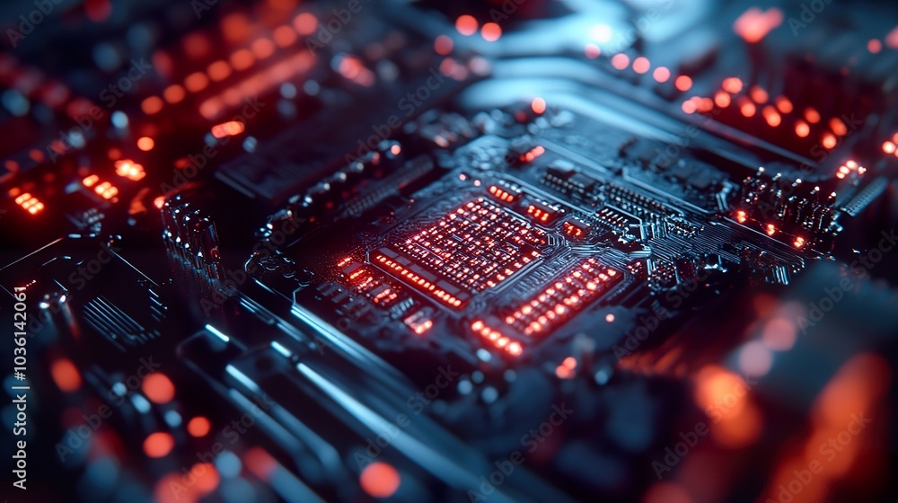 Aufkleber a close-up shot of a microprocessor with intricate details highlighted.