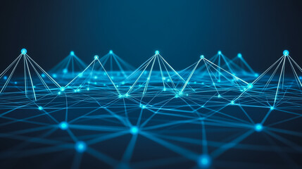 Abstract business connection of lines from nodes It is connected to endless nodes and represents the innovation of communication in the network.