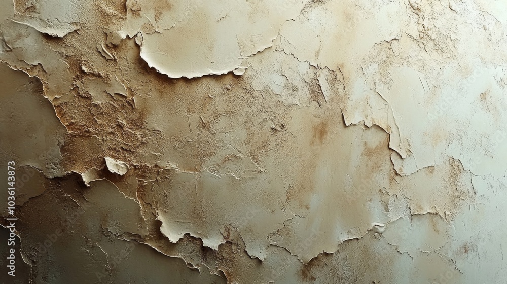 Aufkleber the surface features a distressed texture with peeling layers of paint, showcasing different shades 