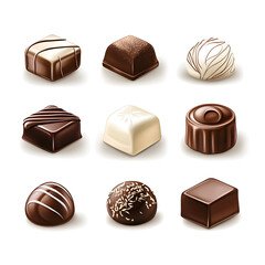 Obraz premium chocolate candies on white background