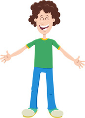 happy teenager boy cartoon character