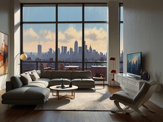 living room with a window